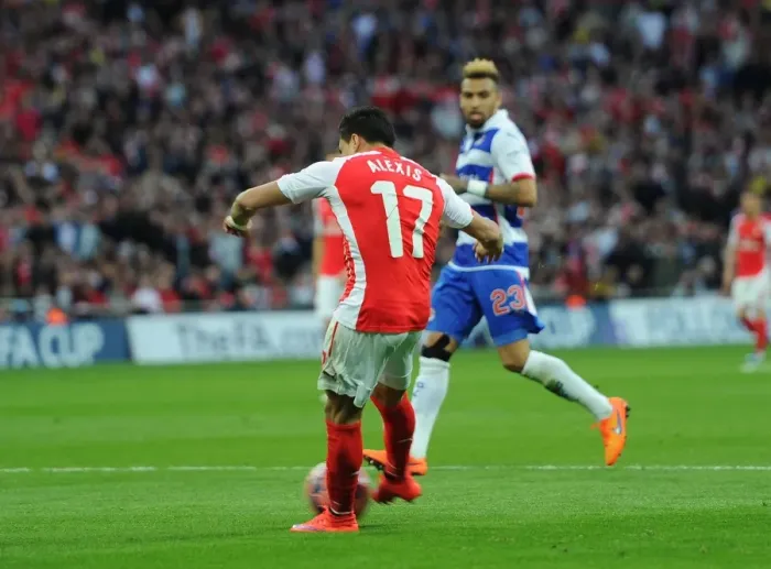 Framed Print : Alexis Sanchez Scores Arsenal's Second Goal in FA Cup Semi-Final against Reading