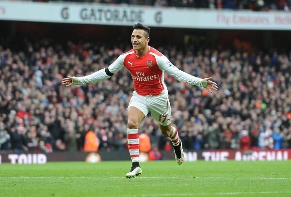 Alexis Sanchez Scores Arsenal's Second Goal vs Stoke City (2014-15)