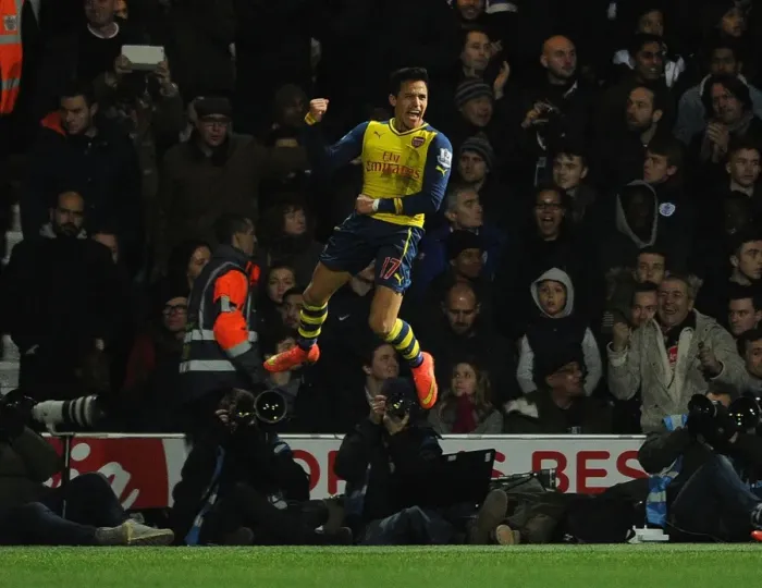 Framed Print : Alexis Sanchez Scores Arsenal's Second Goal vs. Queens Park Rangers (2015) Framed Print : Alexis Sanchez Scores Arsenal's Second Goal vs. Queens Park Rangers (2015)
