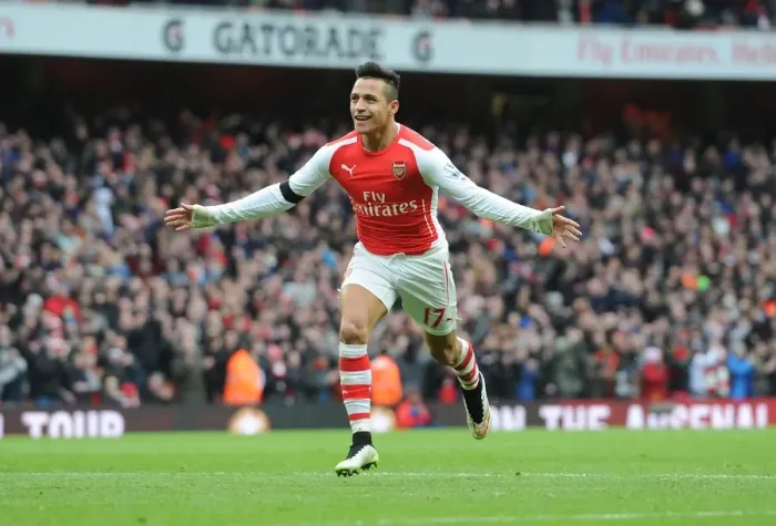 Framed Print : Alexis Sanchez Scores Arsenal's Second Goal vs Stoke City (2014-15) Framed Print : Alexis Sanchez Scores Arsenal's Second Goal vs Stoke City (2014-15)
