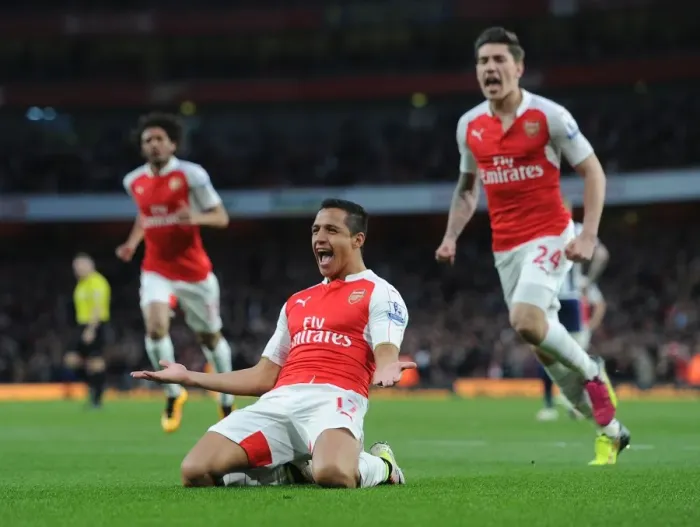Framed Print : Alexis Sanchez Scores: Arsenal's Triumph Over West Bromwich Albion in Premier League 2015-16
