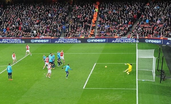 Alexis Sanchez Scores Free Kick: Arsenal's Third Goal Against Stoke City (2014-15)