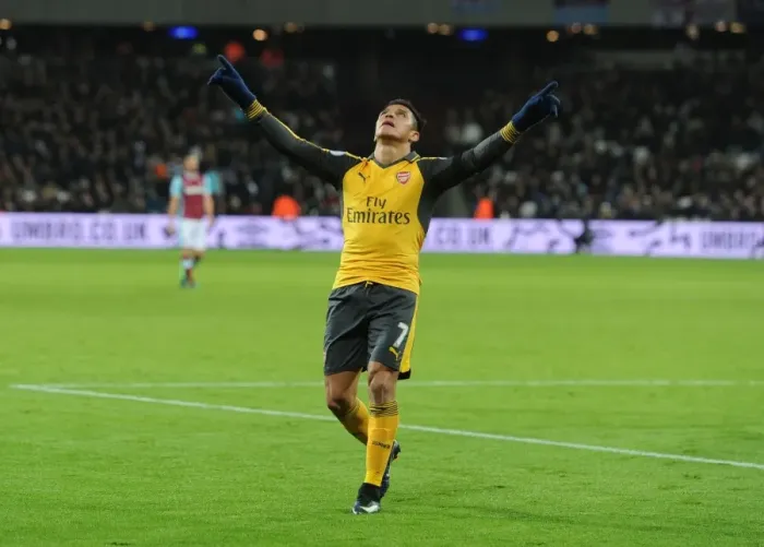 Framed Print : Alexis Sanchez Scores the Third Goal: West Ham United vs. Arsenal, Premier League 2016-17 Framed Print : Alexis Sanchez Scores the Third Goal: West Ham United vs. Arsenal, Premier League 2016-17