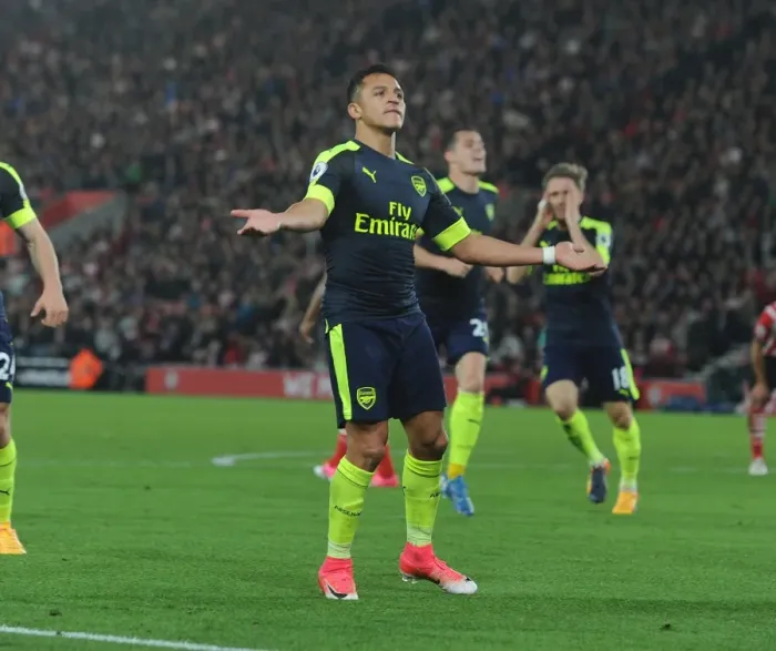 Framed Print : Alexis Sanchez Scores the Opener: Arsenal Triumphs over Southampton in Premier League 2016-17 Framed Print : Alexis Sanchez Scores the Opener: Arsenal Triumphs over Southampton in Premier League 2016-17