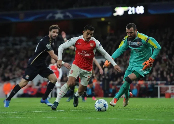 Framed Print : Alexis Sanchez Scores His Second: Arsenal's Triumph over Dinamo Zagreb in the UEFA Champions League, 2015 Framed Print : Alexis Sanchez Scores His Second: Arsenal's Triumph over Dinamo Zagreb in the UEFA Champions League, 2015