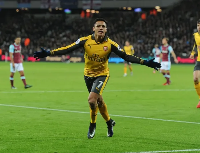 Framed Print : Alexis Sanchez Scores His Second: Arsenal's Triumph Over West Ham United in Premier League 2016-17