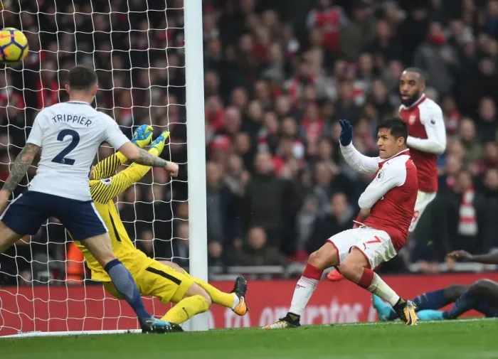Framed Print : Alexis Sanchez Scores Second Goal: Arsenal vs. Tottenham Hotspur, Premier League 2017-18 Framed Print : Alexis Sanchez Scores Second Goal: Arsenal vs. Tottenham Hotspur, Premier League 2017-18