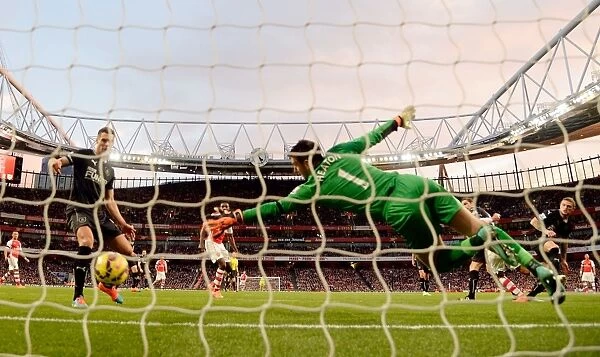 Alexis Sanchez Scores Against Tom Heaton: Arsenal vs Burnley, Premier League 2014 / 15