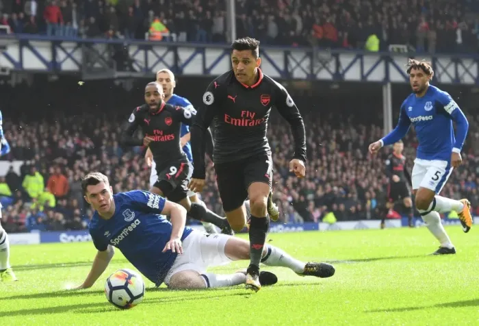 Framed Print : Alexis Sanchez Surges Past Michael Keane: Everton vs. Arsenal, Premier League 2017-18 Framed Print : Alexis Sanchez Surges Past Michael Keane: Everton vs. Arsenal, Premier League 2017-18