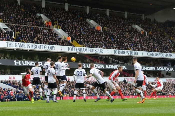 Framed Print : Alexis Sanchez Takes Free Kick: Intense Rivalry - Tottenham vs. Arsenal, Premier League 2015-16 Framed Print : Alexis Sanchez Takes Free Kick: Intense Rivalry - Tottenham vs. Arsenal, Premier League 2015-16