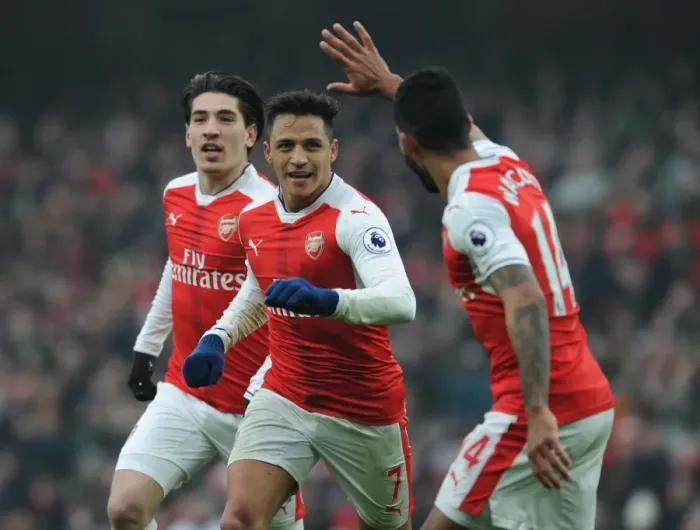 Framed Print : Alexis Sanchez and Theo Walcott: United in Victory - Arsenal's First Goal vs Hull City (2016-17) Framed Print : Alexis Sanchez and Theo Walcott: United in Victory - Arsenal's First Goal vs Hull City (2016-17)