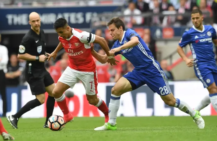 Framed Print : Alexis Sanchez vs. Cesar Azpilicueta: Arsenal's FA Cup Final Victory (2017) - Arsenal 2:1 Chelsea Framed Print : Alexis Sanchez vs. Cesar Azpilicueta: Arsenal's FA Cup Final Victory (2017) - Arsenal 2:1 Chelsea