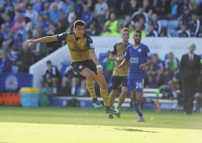 Framed Print : Alexis Sanchez's Brace: Arsenal's Thrilling Victory Over Leicester City, 2015 / 16 Premier League Framed Print : Alexis Sanchez's Brace: Arsenal's Thrilling Victory Over Leicester City, 2015 / 16 Premier League