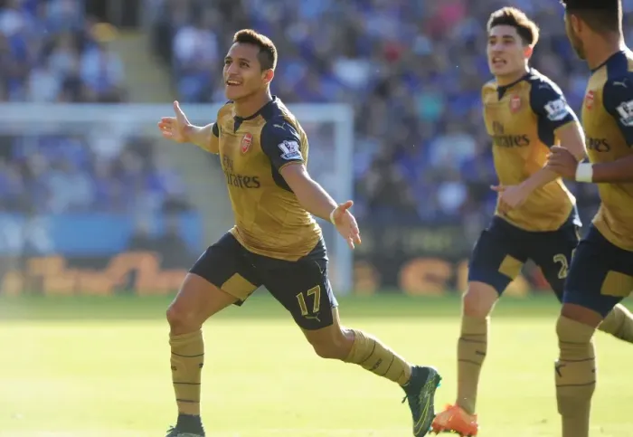 Framed Print : Alexis Sanchez's Brace: Arsenal's Triumph Over Leicester City in the 2015 / 16 Premier League