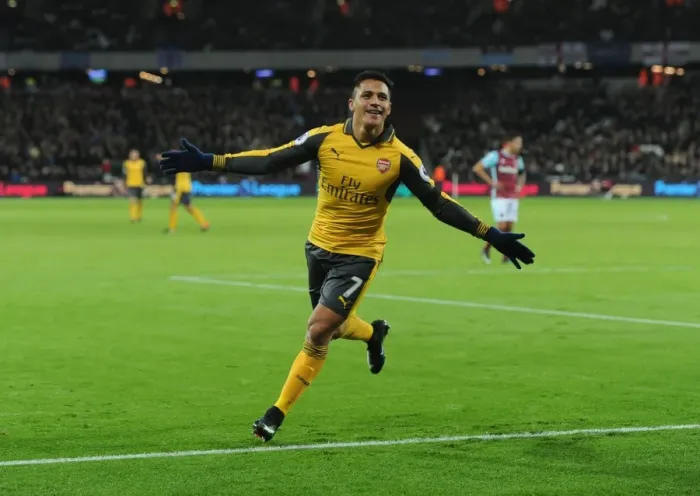Framed Print : Alexis Sanchez's Double: Arsenal's Victory over West Ham United in the Premier League 2016-17