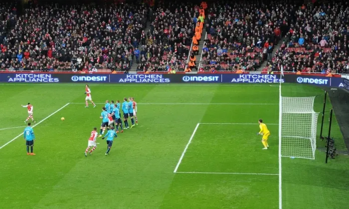 Framed Print : Alexis Sanchez's Double Strike: Arsenal's Free-Kick Victory Over Stoke City (2014-15) Framed Print : Alexis Sanchez's Double Strike: Arsenal's Free-Kick Victory Over Stoke City (2014-15)
