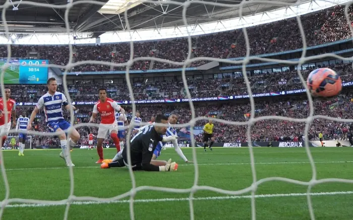 Framed Print : Alexis Sanchez's FA Cup-Winning Goal: Arsenal Triumphs Over Reading (2015)