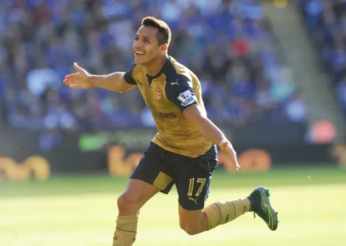 Framed Print : Alexis Sanchez's Four-Goal Blitz: Arsenal's Dominant 4-2 Victory over Leicester City (2015 / 16)