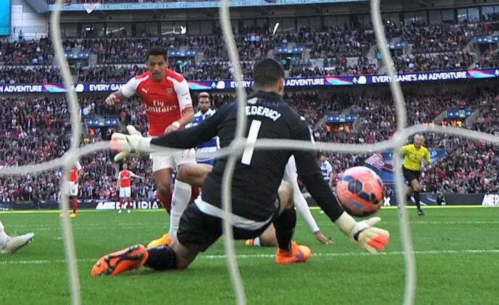 Framed Print : Alexis Sanchez's Game-Winning Goal: Arsenal Advances to FA Cup Final vs. Reading