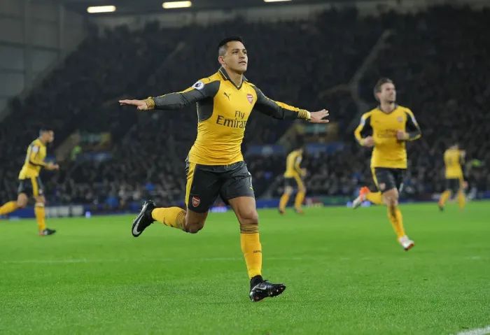 Framed Print : Alexis Sanchez's Goal: Everton vs. Arsenal, Premier League 2016-17