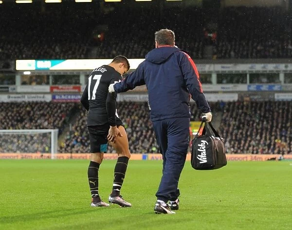 Alexis Sanchez's Premature Exit: A Dramatic Moment from the Norwich City vs. Arsenal Match, 2015-16 - Sanchez Escorted Off Pitch by Colin Lewin