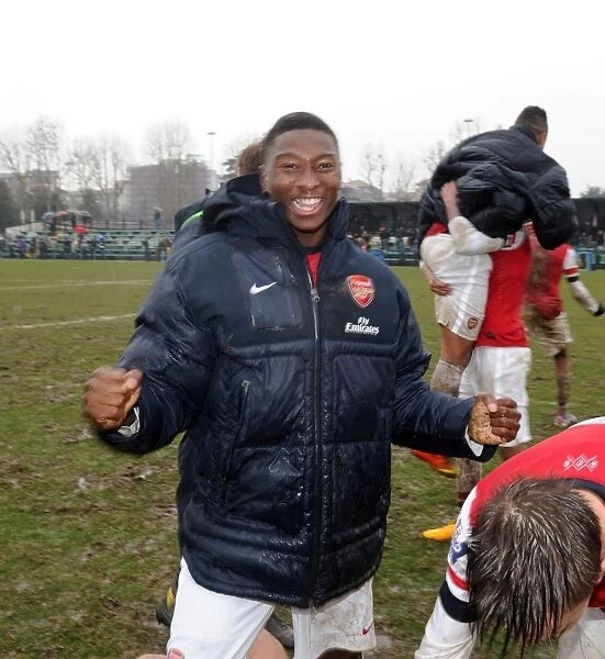 Alfred Mugabo (Arsenal) celebrates after the match. Inter Milan U19 0:1 Arsenal U19