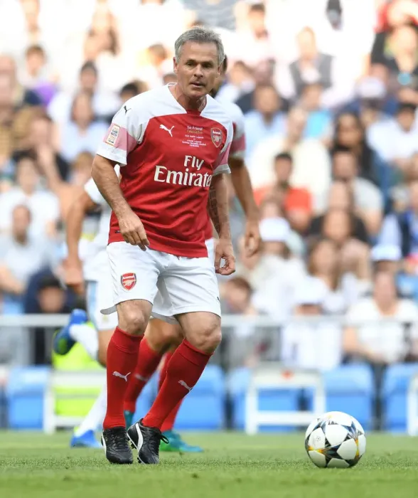Framed Print : Anders Limpar at Bernabeu: Arsenal Legends vs. Real Madrid Legends - A Clash of Football Greats (2018-19)