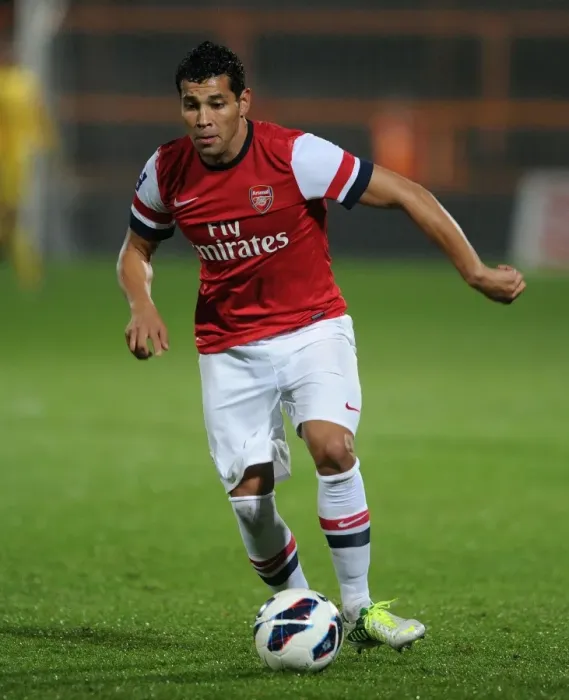 Framed Print : Andre Santos in Action: Arsenal U21 vs Reading U21, 2012-13 Framed Print : Andre Santos in Action: Arsenal U21 vs Reading U21, 2012-13