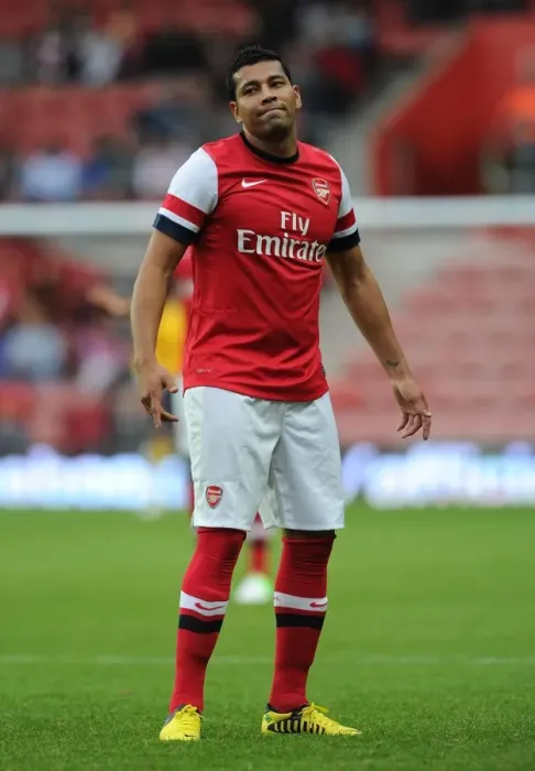 Framed Print : Andre Santos in Action: Arsenal vs. Southampton (2012) - Pre-Season Clash
