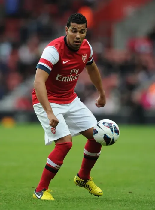 Framed Print : Andre Santos in Action: Arsenal vs. Southampton (2012 Pre-Season)