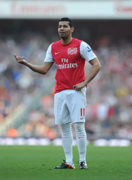 Framed Print : Andre Santos in Action: Arsenal vs Aston Villa, Premier League 2011-12