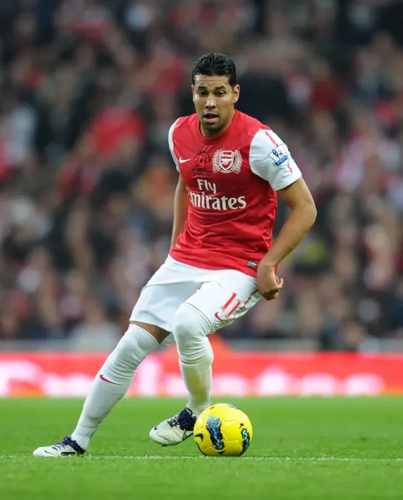 Framed Print : Andre Santos (Arsenal). Arsenal 3: 0 West Bromwich Albion. Barclays Premier League
