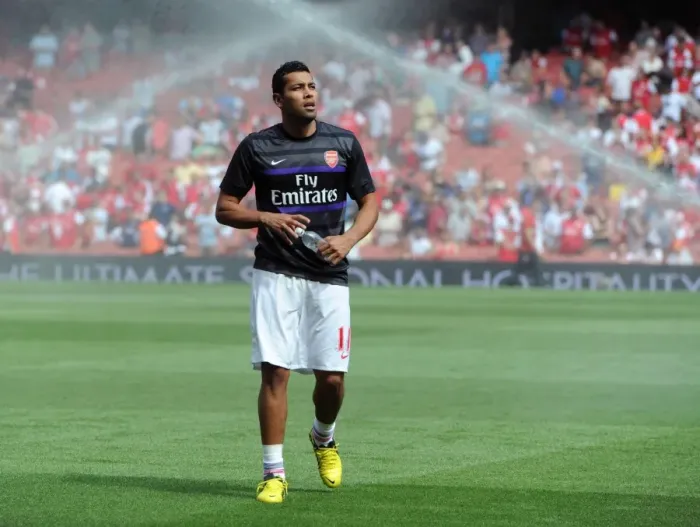 Framed Print : Andre Santos: Arsenal's Defender before Arsenal vs Sunderland (2012-13)