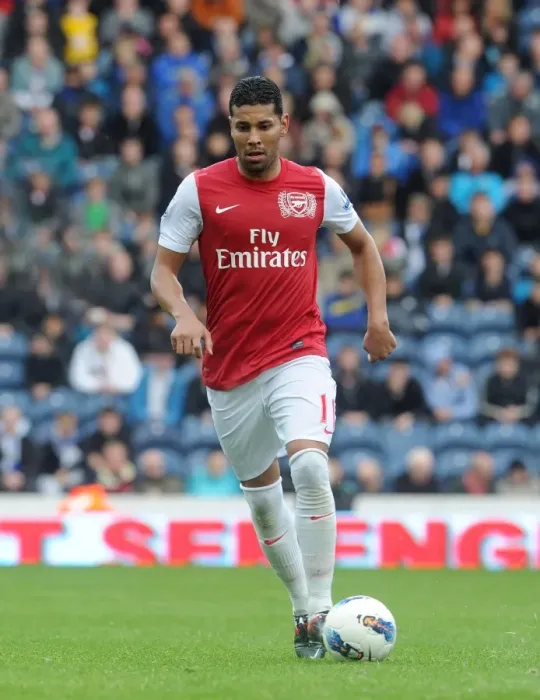 Framed Print : Andre Santos Heartbreaking Struggle: Arsenal's Agonizing 4-3 Defeat at Blackburn Rovers (September 17, 2011, Premier League)