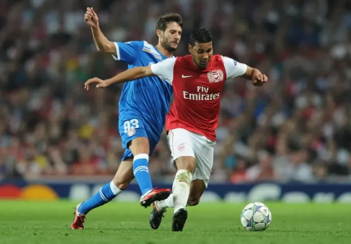 Framed Print : Andre Santos Outmaneuvers Djamel Abdoun: Arsenal FC vs Olympiacos FC, UEFA Champions League, 2011 Framed Print : Andre Santos Outmaneuvers Djamel Abdoun: Arsenal FC vs Olympiacos FC, UEFA Champions League, 2011