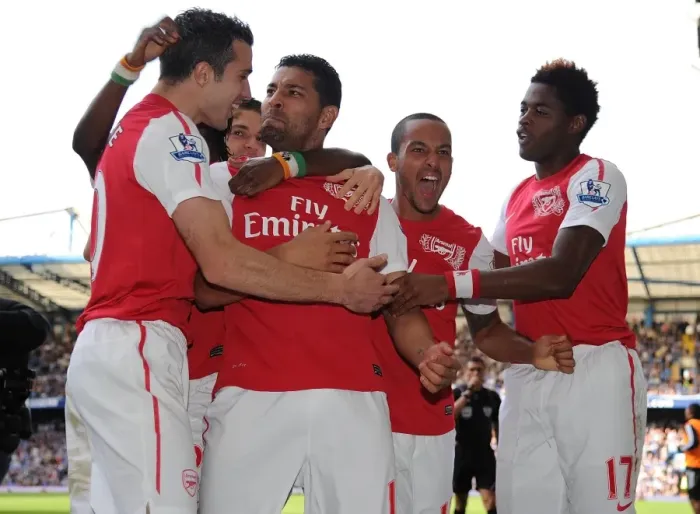 Framed Print : Andre Santos Scores Second Goal: Arsenal's Triumph Over Chelsea in 2011-12 Premier League