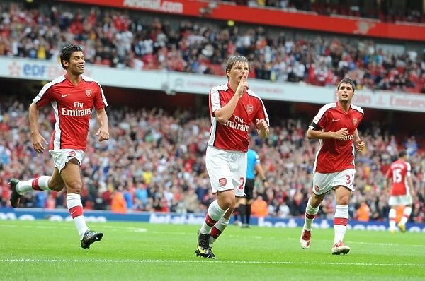 Andrey Arsahvin celebrates scoring the 1st Arsenal