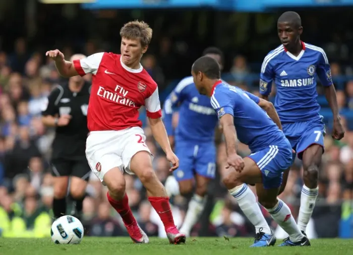 Framed Print : Andrey Arshavin (Arsenal) Ashley Cole and Ramires (Chelsea). Chelsea 2: 0 Arsenal