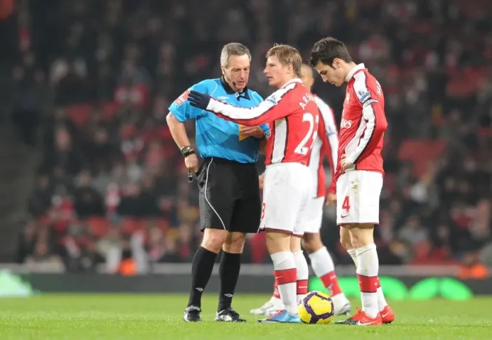 Framed Print : Andrey Arshavin (Arsenal) talks to referee Alan Wiley. Arsenal 4: 2 Bolton Wanderers Framed Print : Andrey Arshavin (Arsenal) talks to referee Alan Wiley. Arsenal 4: 2 Bolton Wanderers