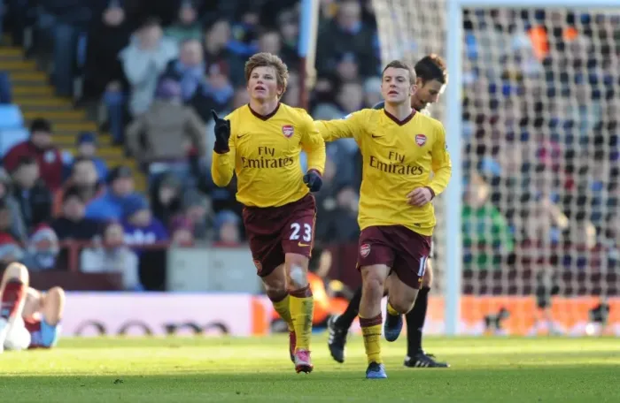 Framed Print : Andrey Arshavin celebrates scoring Arsenals 1st goal with Jack Wilshere Framed Print : Andrey Arshavin celebrates scoring Arsenals 1st goal with Jack Wilshere