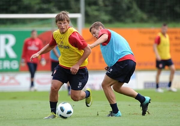Andrey Arshavin and Jack Wilshere (Arsenal). Arsenal Training Camp, Bad Waltersdorf