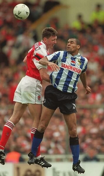 Andy Linighan (Arsenal) and Mark Bright (Sheff Wed)