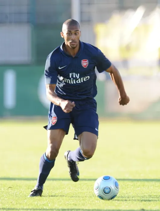 Framed Print : Armand Traore in Action: Arsenal Crushes Szombathelyi 5-0 in Pre-Season Friendly, 2009