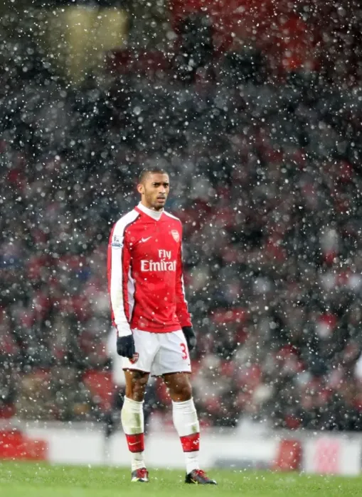 Framed Print : Armand Traore vs Everton: 2-2 Draw at Emirates Stadium, Barclays Premier League (September 1, 2010)