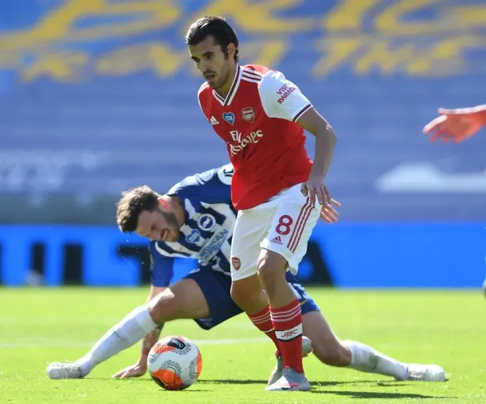 Framed Print : Empty Arms: Dani Ceballos Plays On in an Empty Arsenal Stadium (2020)
