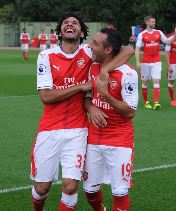 Framed Print : Arsenal 1st Team Squad: Elneny and Cazorla, 2016-17 Season Framed Print : Arsenal 1st Team Squad: Elneny and Cazorla, 2016-17 Season