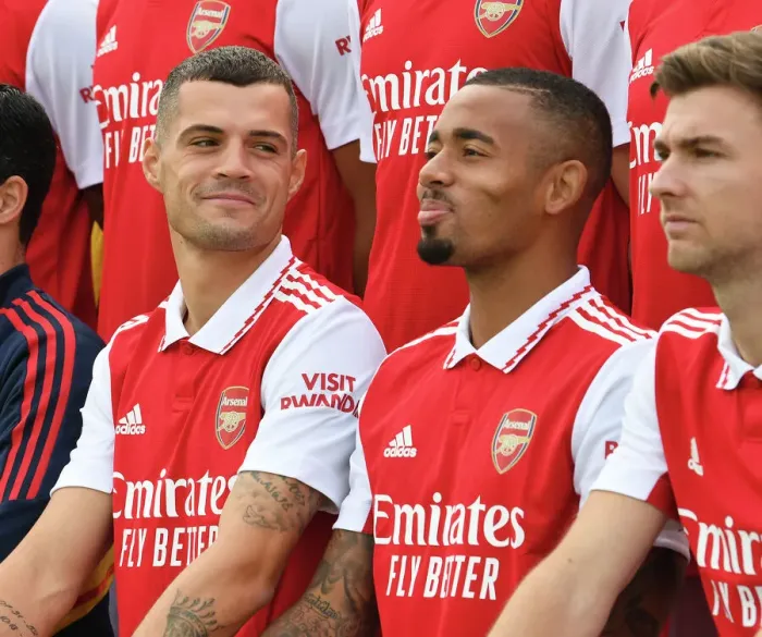 Framed Print : Arsenal 2022-23 First Team: Xhaka and Jesus Framed Print : Arsenal 2022-23 First Team: Xhaka and Jesus