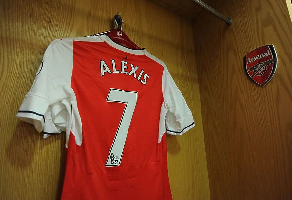 Arsenal: Alexis Sanchez's Emirates Jersey Hanging in the Changing Room Before Arsenal vs. Everton (2016-17)