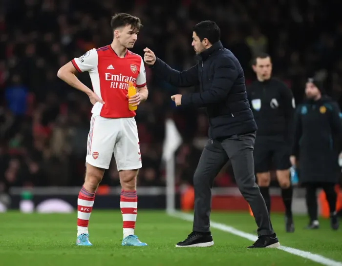 Framed Print : Arsenal: Arteta and Tierney Plotting Strategies on the Touchline (Arsenal vs. Wolverhampton Wanderers, 2021-22)