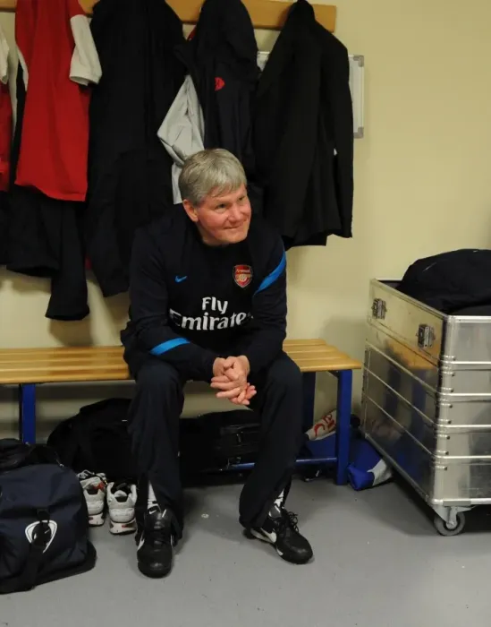 Framed Print : Arsenal Assistant Manager Pat Rice at West Bromwich Albion Match, Premier League 2011-12